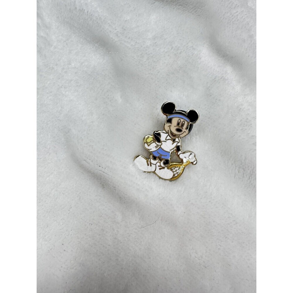 Disney Mickey Mouse Tennis Player Blue Enamel Disney Parks Trading Lapel Pin